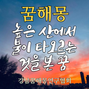 꿈해몽 높은산 불
