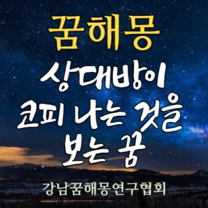 꿈해몽 코피나는 사람
