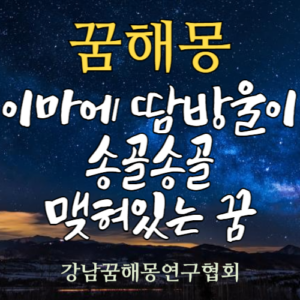 꿈해몽 이마 땀방울
