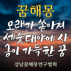 꿈해몽 세숫대야 사금